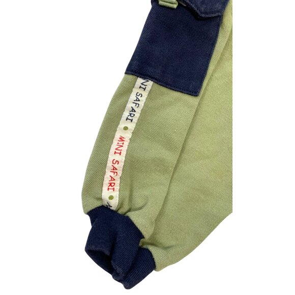 Childrens Apparel Boys Infant baby Size 3 6 months Pull On Green Blue Jogger Car - Picture 4 of 4